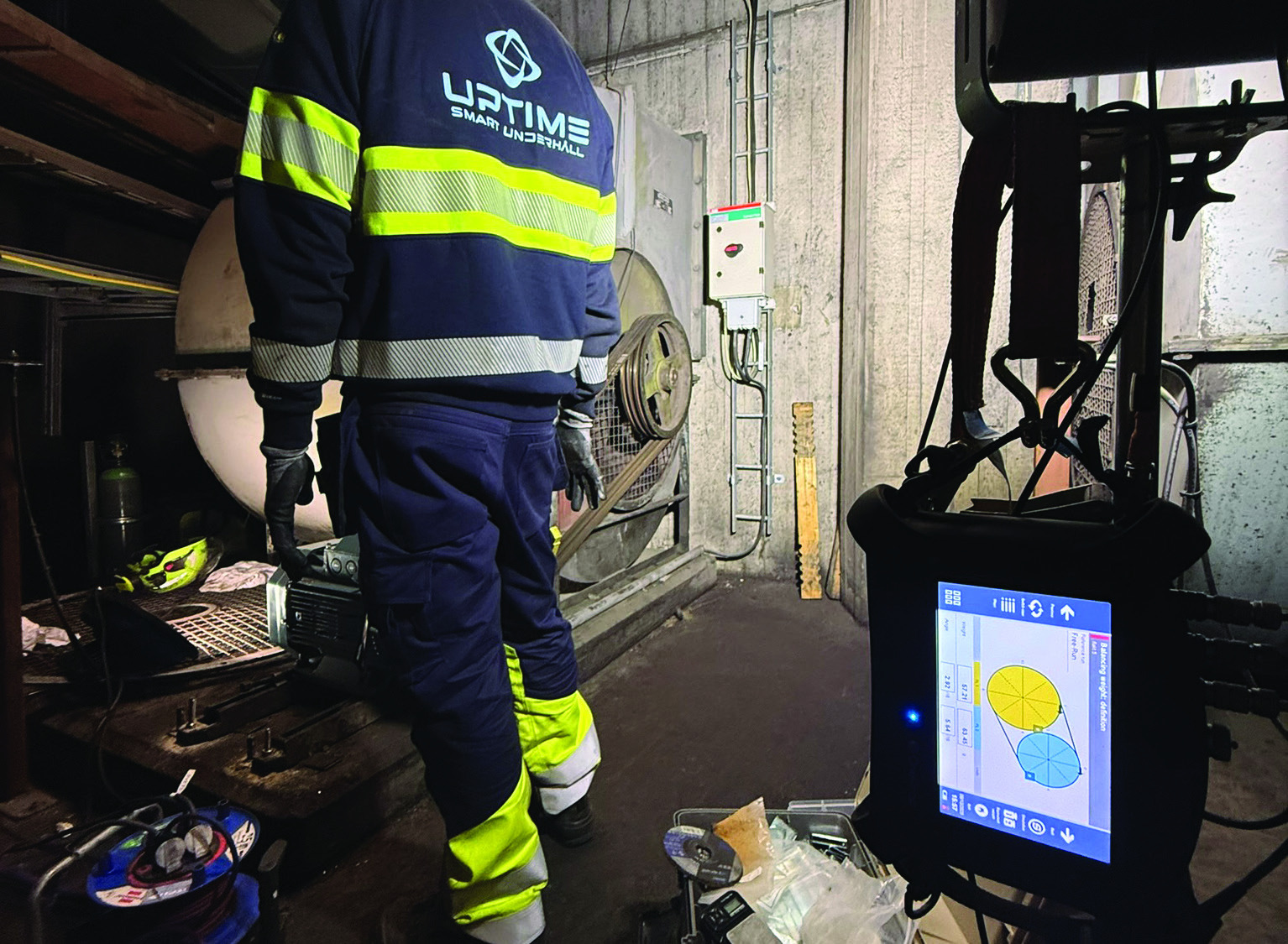 Roterande del under balansering